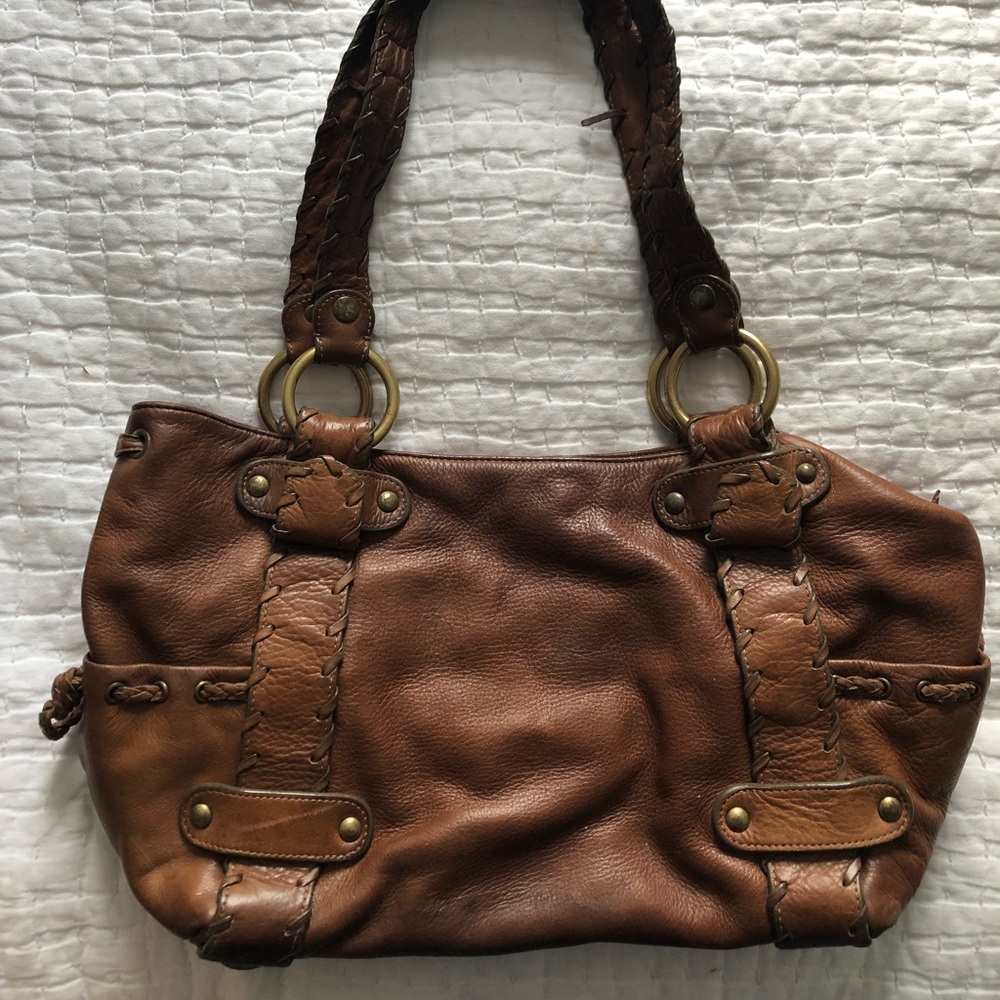 Kooba Brown Leather Braided Bag